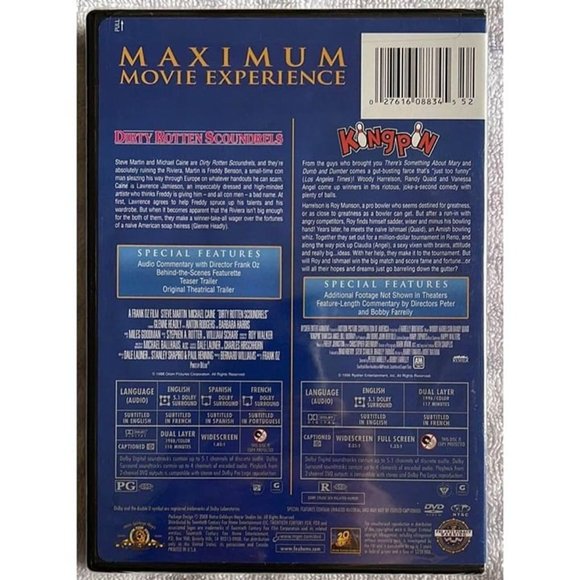 Dirty Rotten Scoundrels / Kingpin (DVD, Double Feature, 2-Disc Set) - Picture 2 of 3